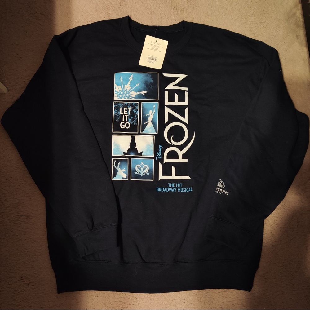 Disney Frozen The Broadway Musical Montage Title Pullover Sweatshirt Paramount L